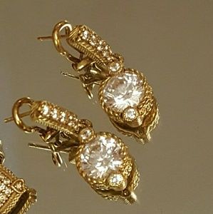 Judith Ripka dangle 14k clad Diamonique